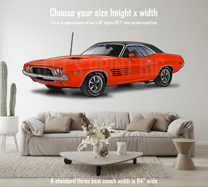 1972 Dodger Challenger Car Art Wall Decal