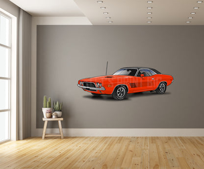 1972 Dodger Challenger Car Art Wall Decal