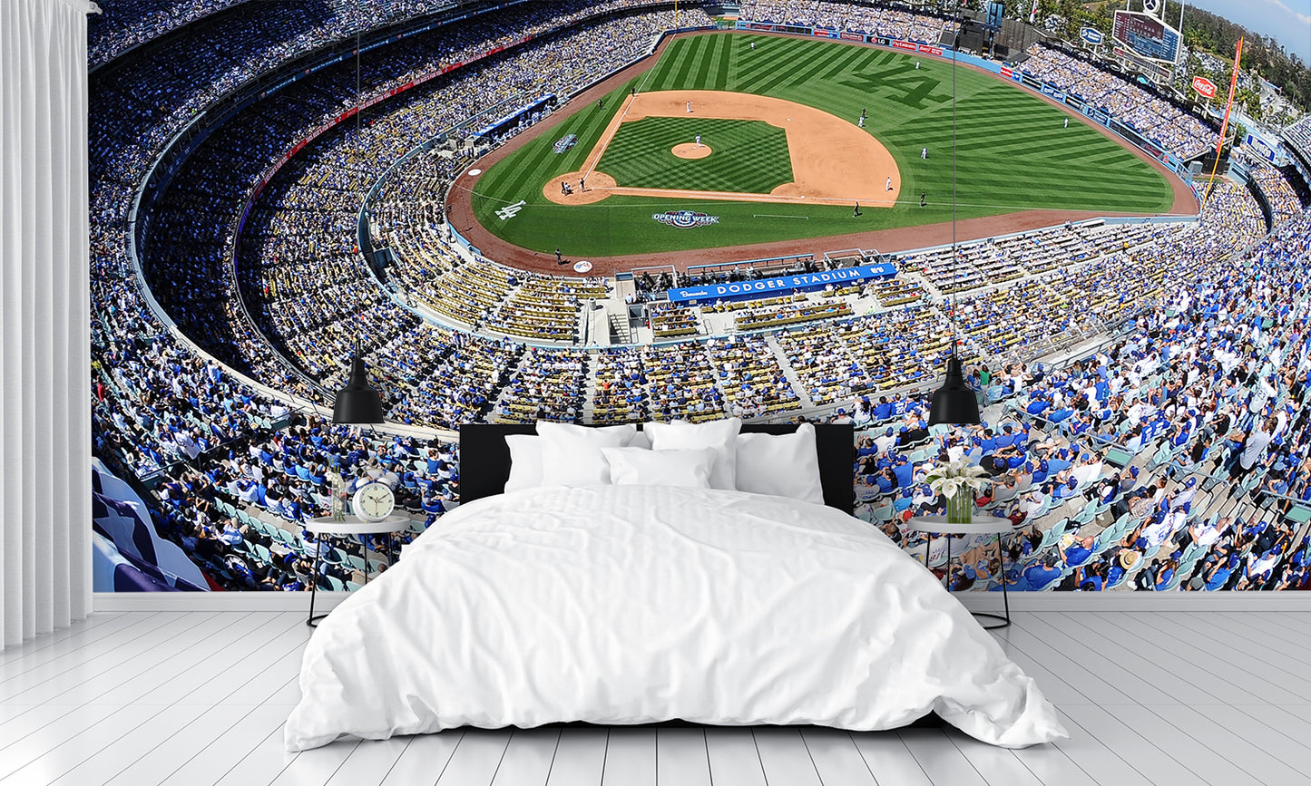 Dodgers Stadium Baseball Diamond Field Custom Designed Wallpaper