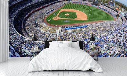Dodgers Stadium Baseball Diamond Field Custom Designed Wallpaper