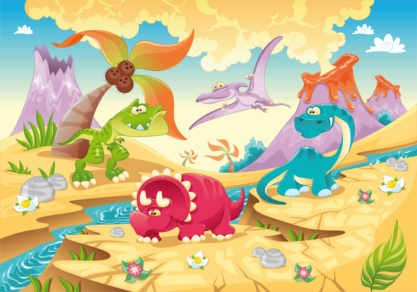 Dinosaur Family Wall Mural