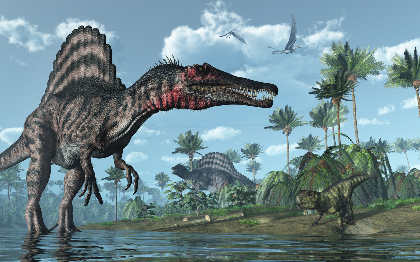 Prehistoric Scene with Dinosaurs Wall Mural