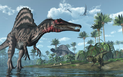 Prehistoric Scene with Dinosaurs Wall Mural