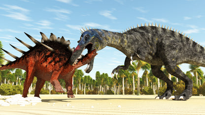 Two Dinosaurs Fighting Wall Mural