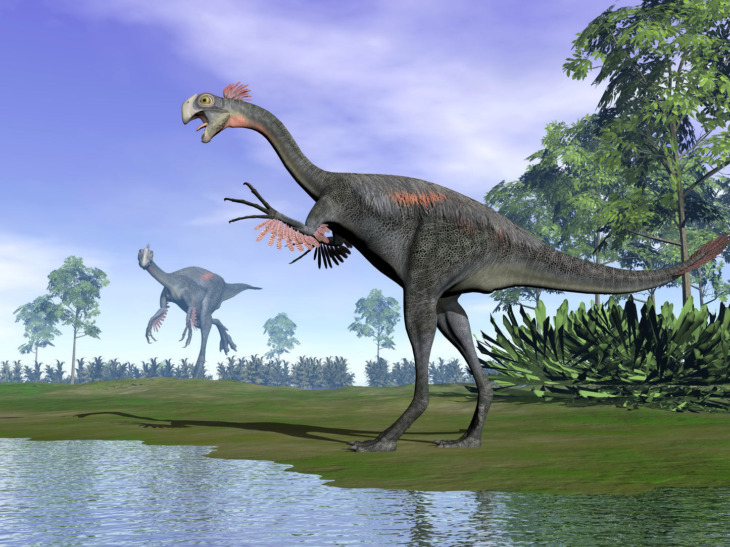 Gigantoraptor Dinosaurs in Nature Wall Mural
