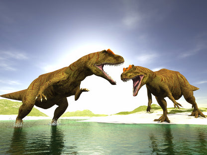 Two Dinosaurs Together Wall Mural