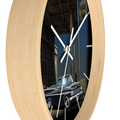 1959 El Camino Old Gas Station Wall clock