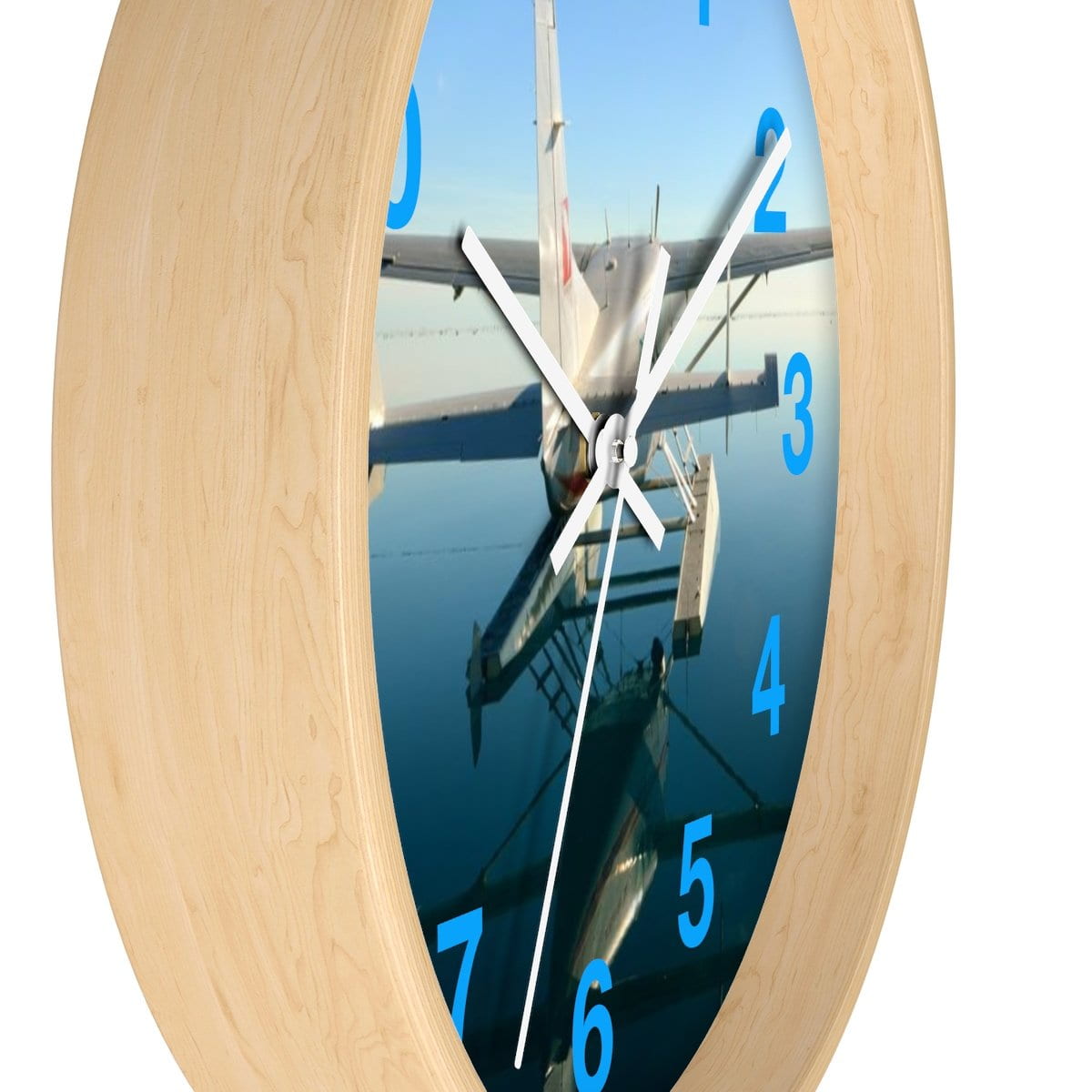 Seaplane Airplane on the Water Wall clock