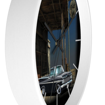 1959 El Camino Old Gas Station Wall clock