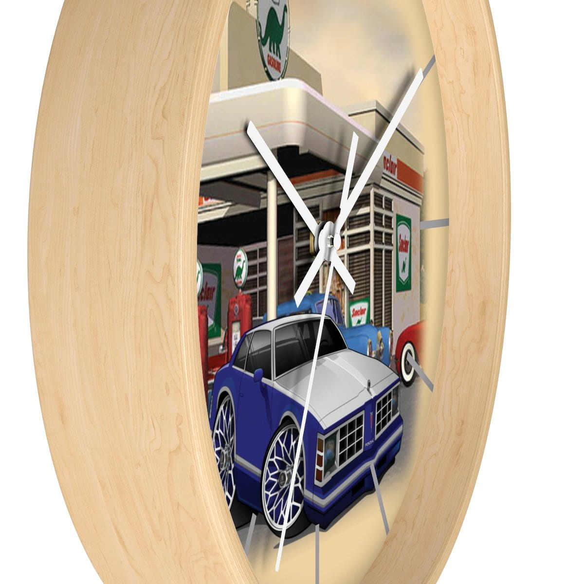 Pontiac Lemans gas station Car Art Wall clock