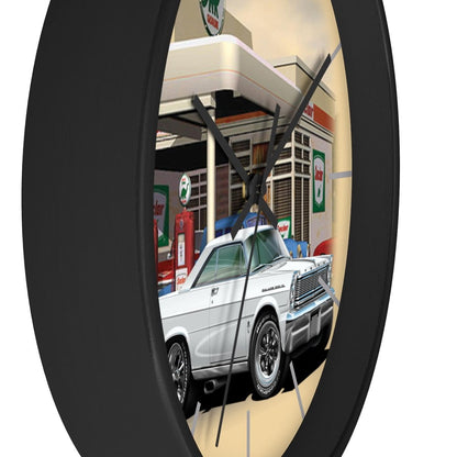 1965 Galaxie Gas Station muscle car art Wall clock