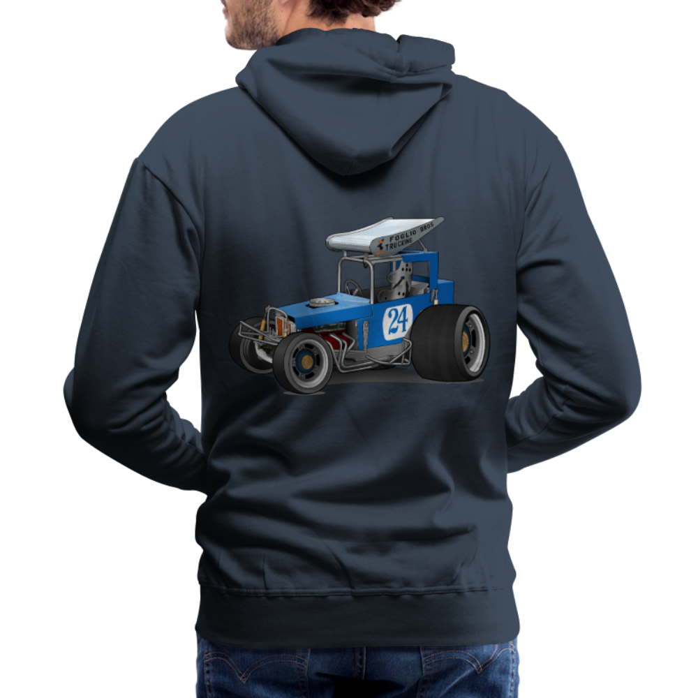 Blue Race Car Super Modified Car Art Men’s Premium Hoodie - navy