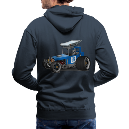 Blue Race Car Super Modified Car Art Men’s Premium Hoodie - navy