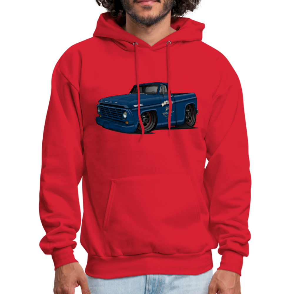 1967 Blue Ford F-100 Men's Hoodie - red