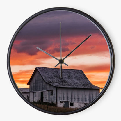 Barn Sunset 10 inch wall clock
