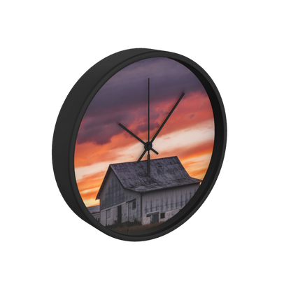 Barn Sunset 10 inch wall clock