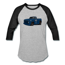 1967 Blue Ford F-100 Baseball T-Shirt - heather gray/black