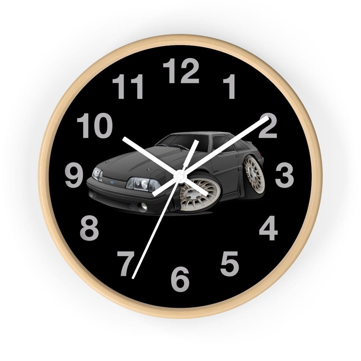 Black Fox Body Mustang Wall clock