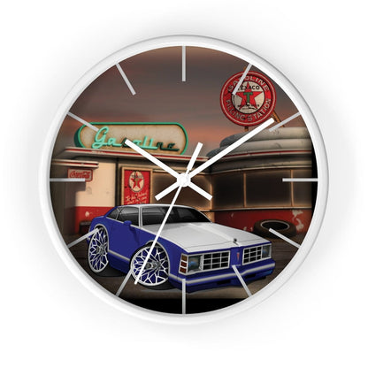 Pontiac Lemans gas station car art Wall clock