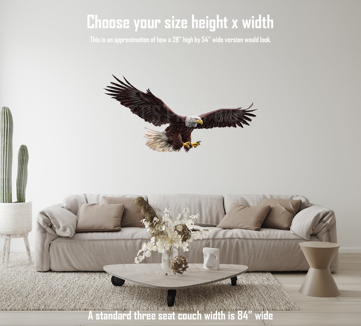 American Bald Eagle Reversed Decals of Eagles 4 sizes