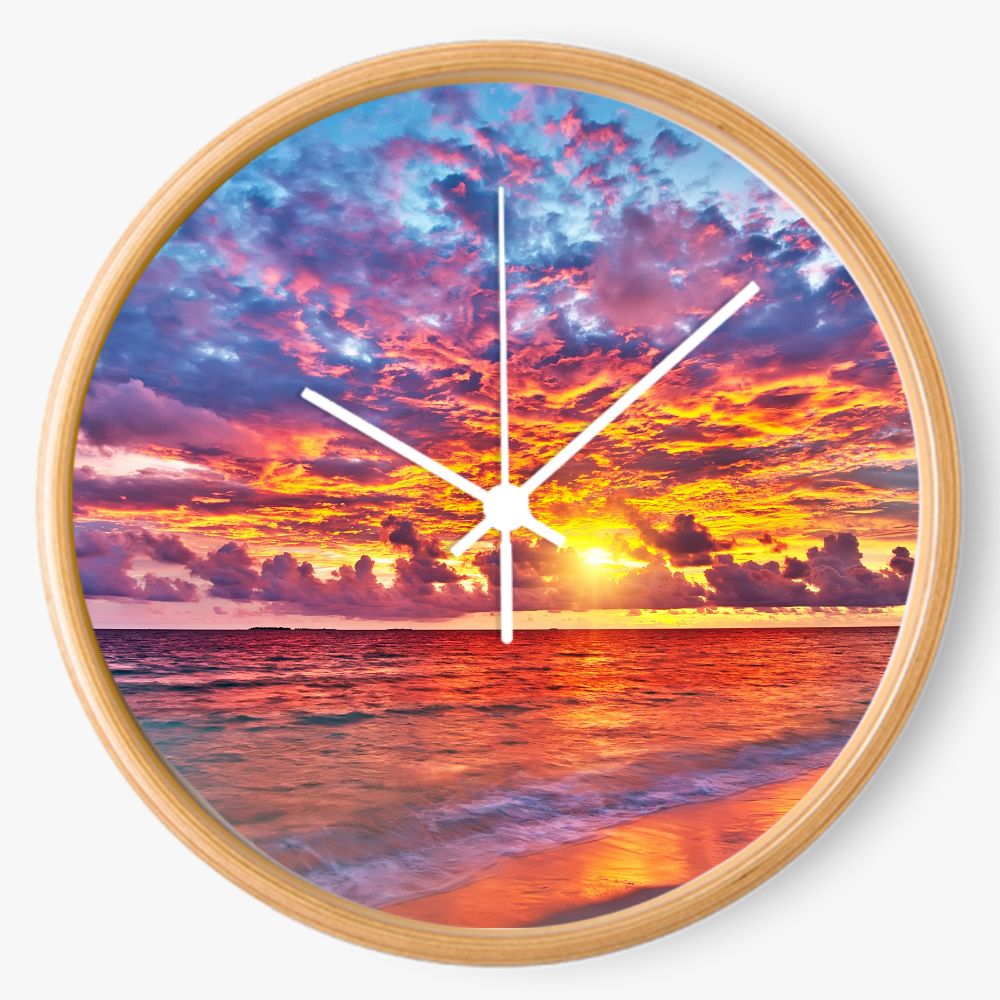 Sunset On the Beach 10 inch wall clock