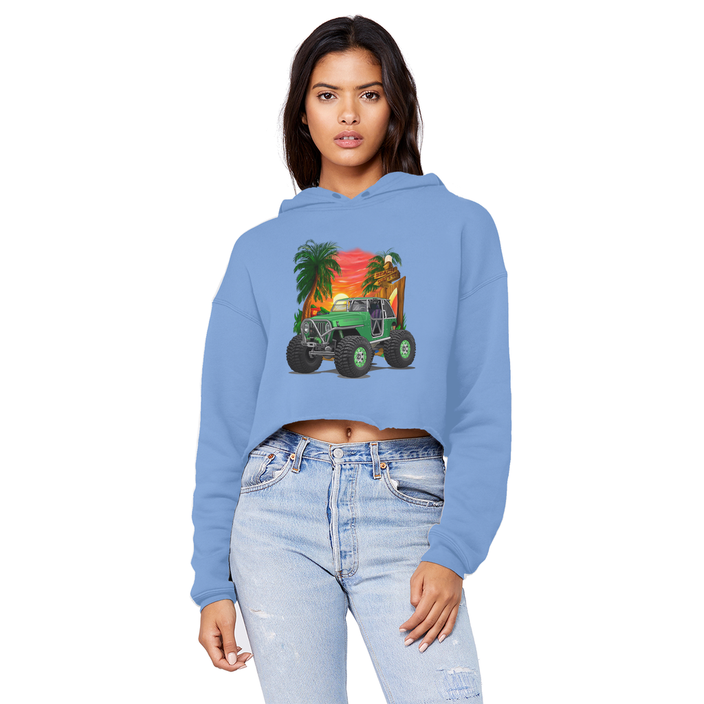 Jeep 4x4 Rocktoy Rock Climber Car Art Unisex Cropped Raw Edge Boyfriend Hoodie