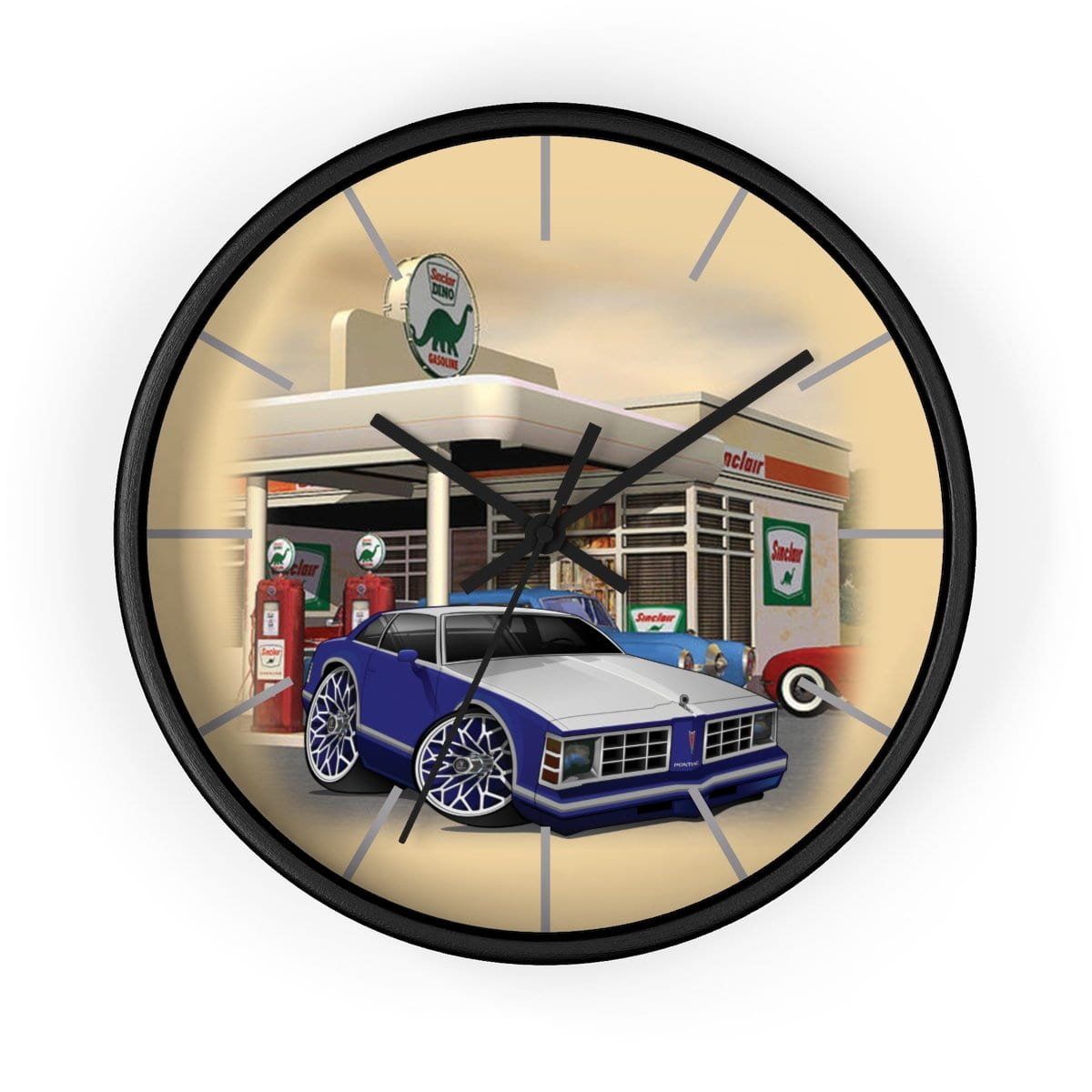 Pontiac Lemans gas station Car Art Wall clock
