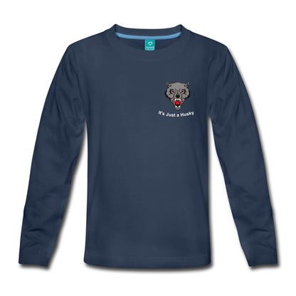 It's Just a Husky Kids' Premium Long Sleeve T-Shirt - navy