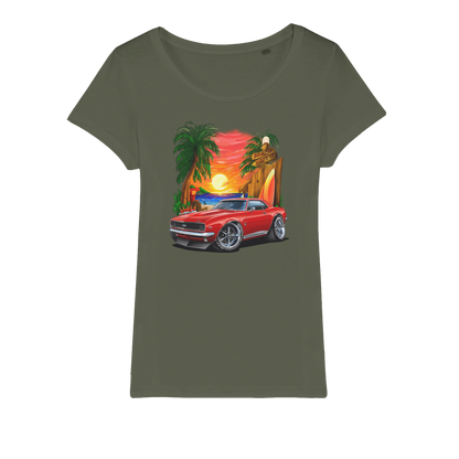 1967 Camaro SS Margaritaville Beach Car Art Organic Jersey Womens T-Shirt