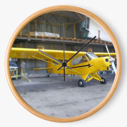 Yellow Piper Cub 10 inch wall clock