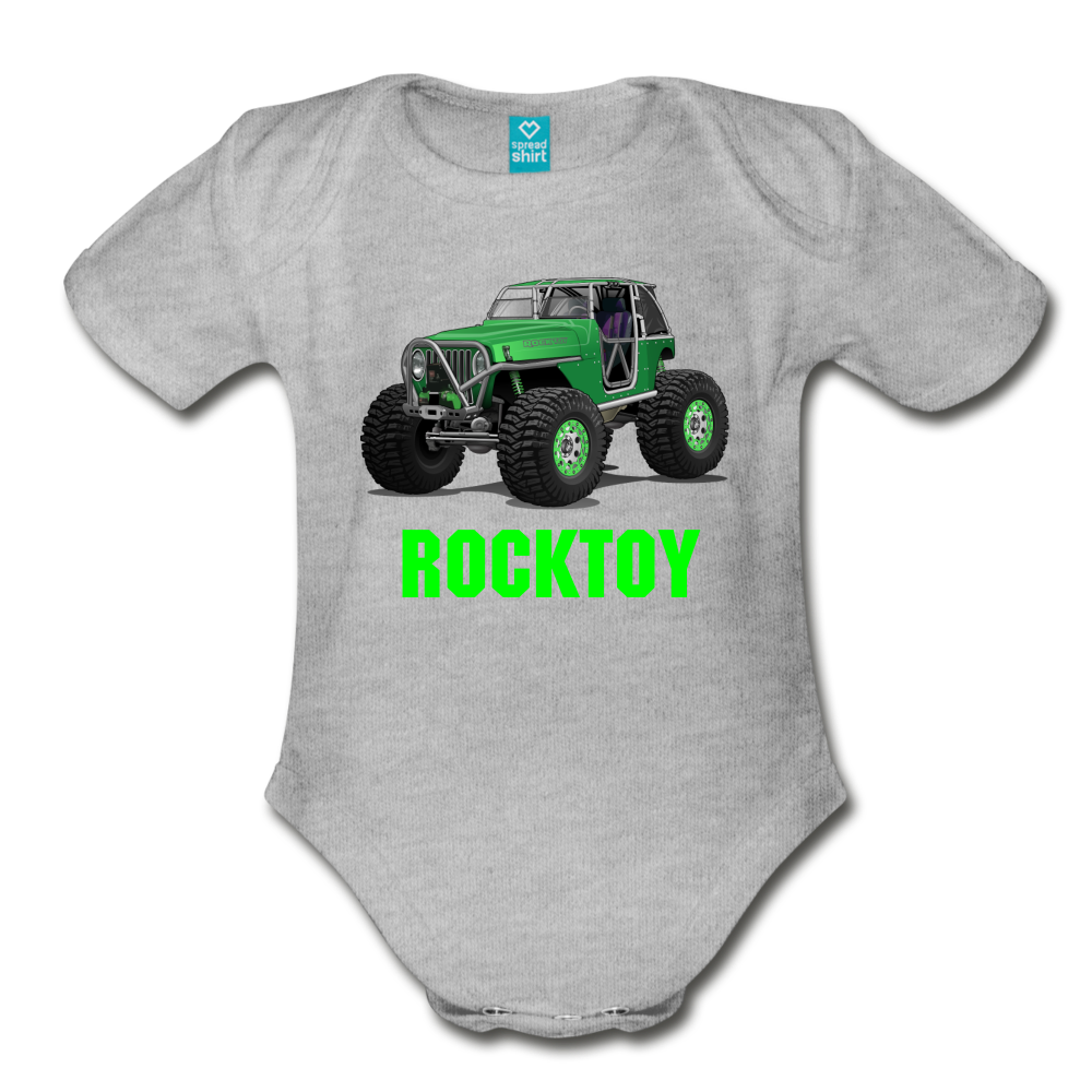 Organic Short Sleeve Baby Bodysuit - heather gray