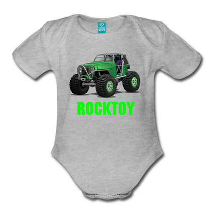Organic Short Sleeve Baby Bodysuit - heather gray