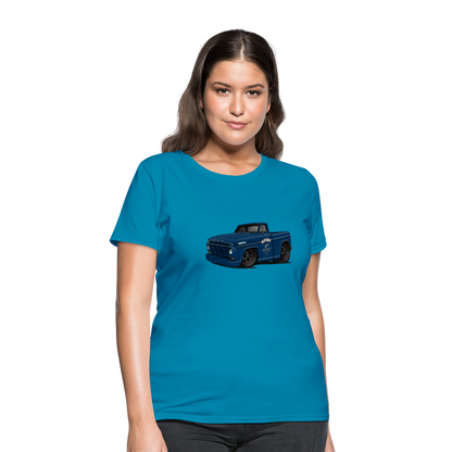 1967 Blue Ford F-100 Women's T-Shirt - turquoise