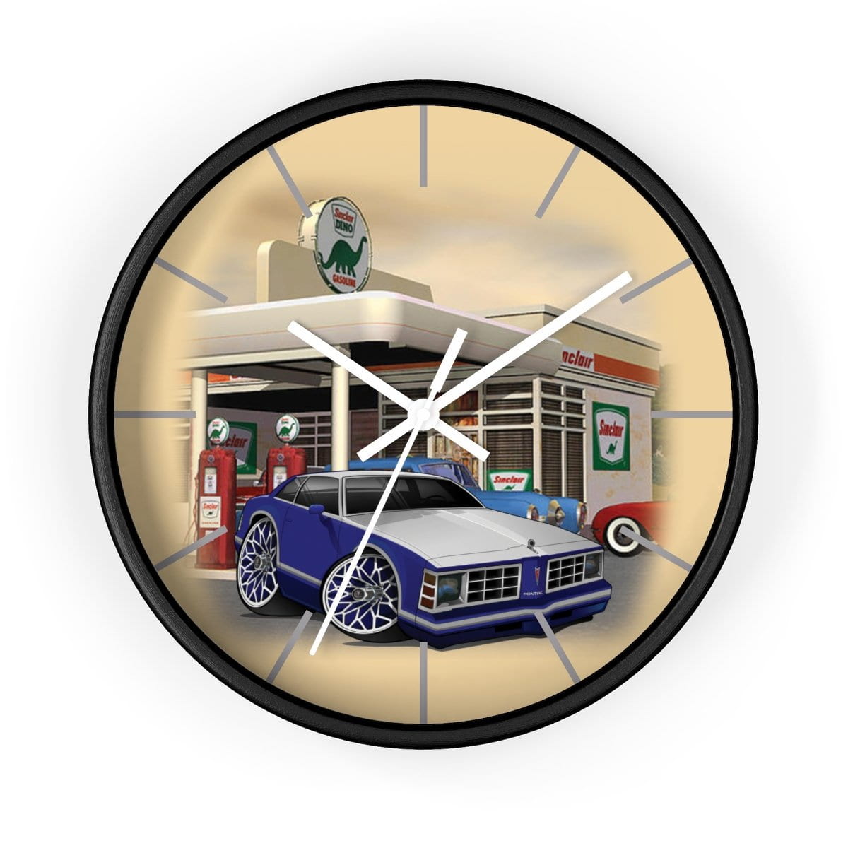 Pontiac Lemans gas station Car Art Wall clock