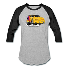 Yellow Firebird Trans Am Dragster Baseball T-Shirt - heather gray/black