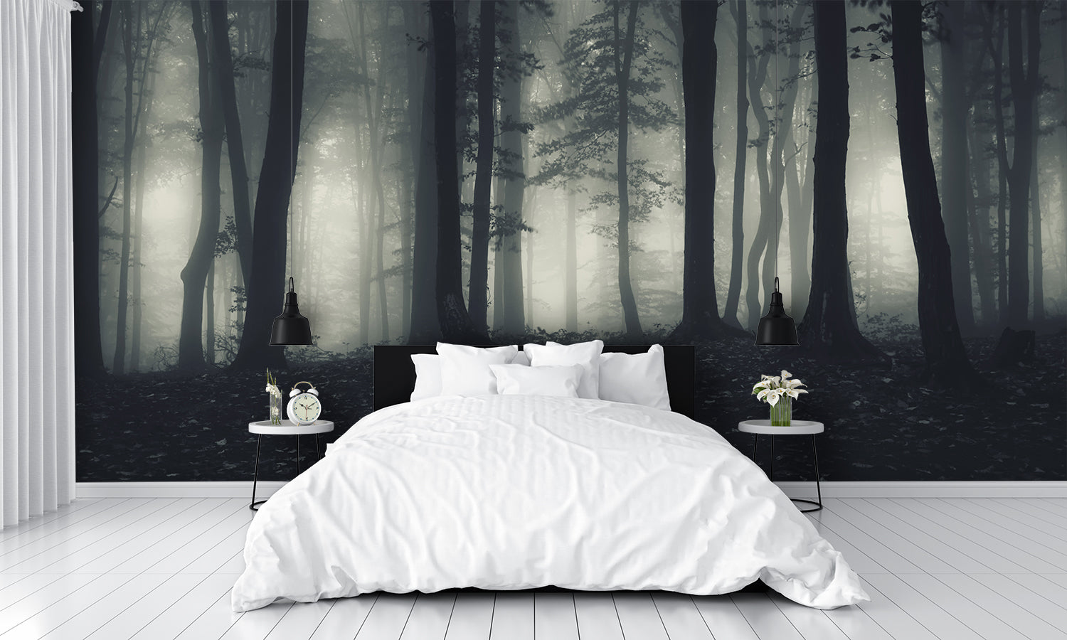 Eerie Trees Fog Scary Wallpapers Custom Designed Mural