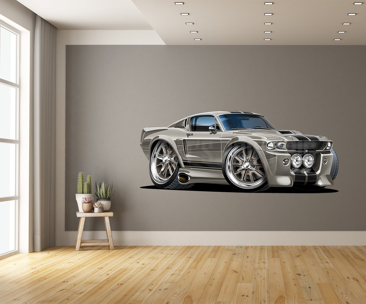Car Art 1967 Shelby Mustang GT500 Eleanor Cartoon Wall Decal