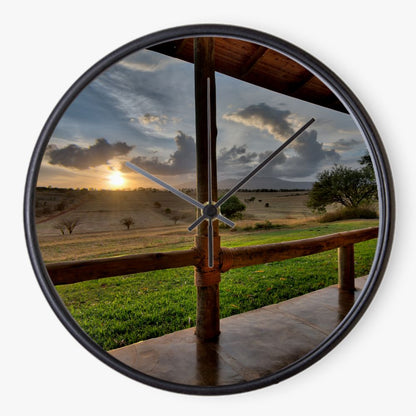 Cabin Sunset 10 inch wall clock
