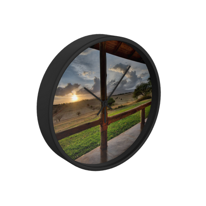 Cabin Sunset 10 inch wall clock