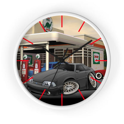 Fox Body Mustang Gas Station Wall clock