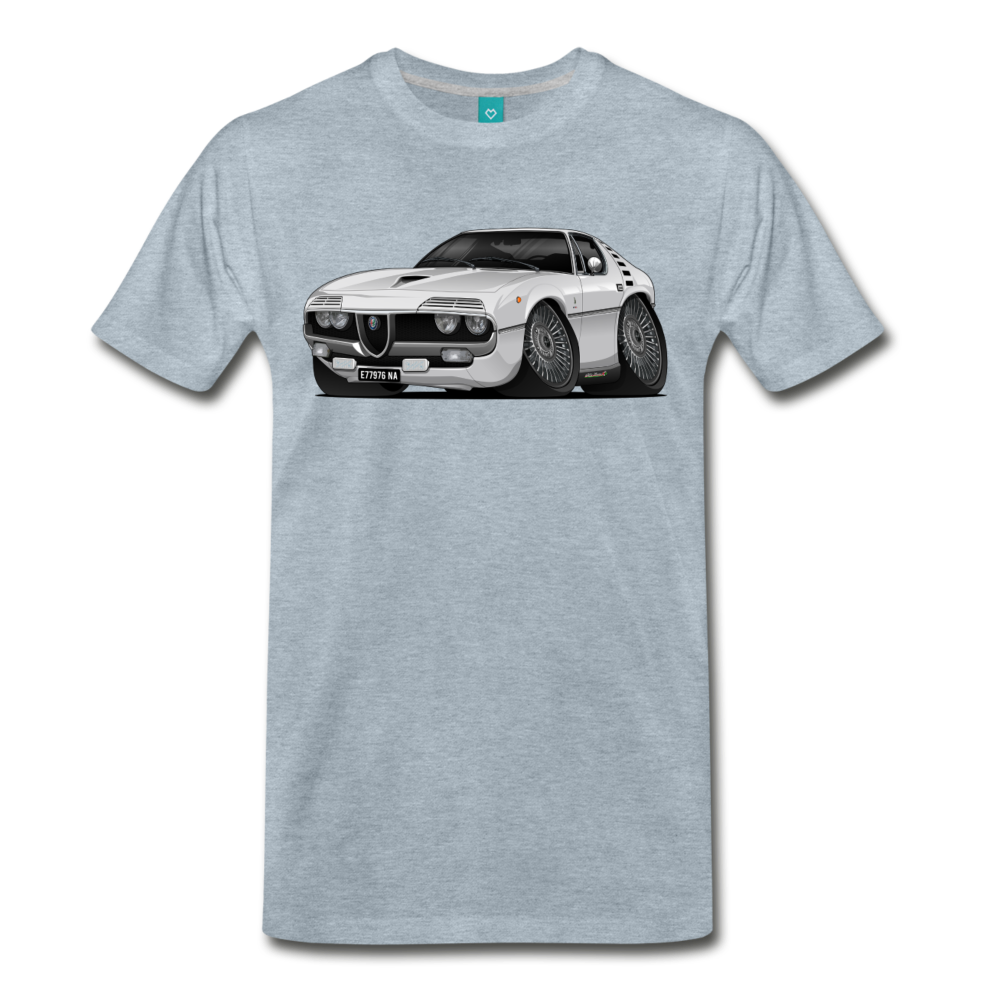 1971 Alfa Romeo Montreal Car Art Men's Premium T-Shirt - heather ice blue