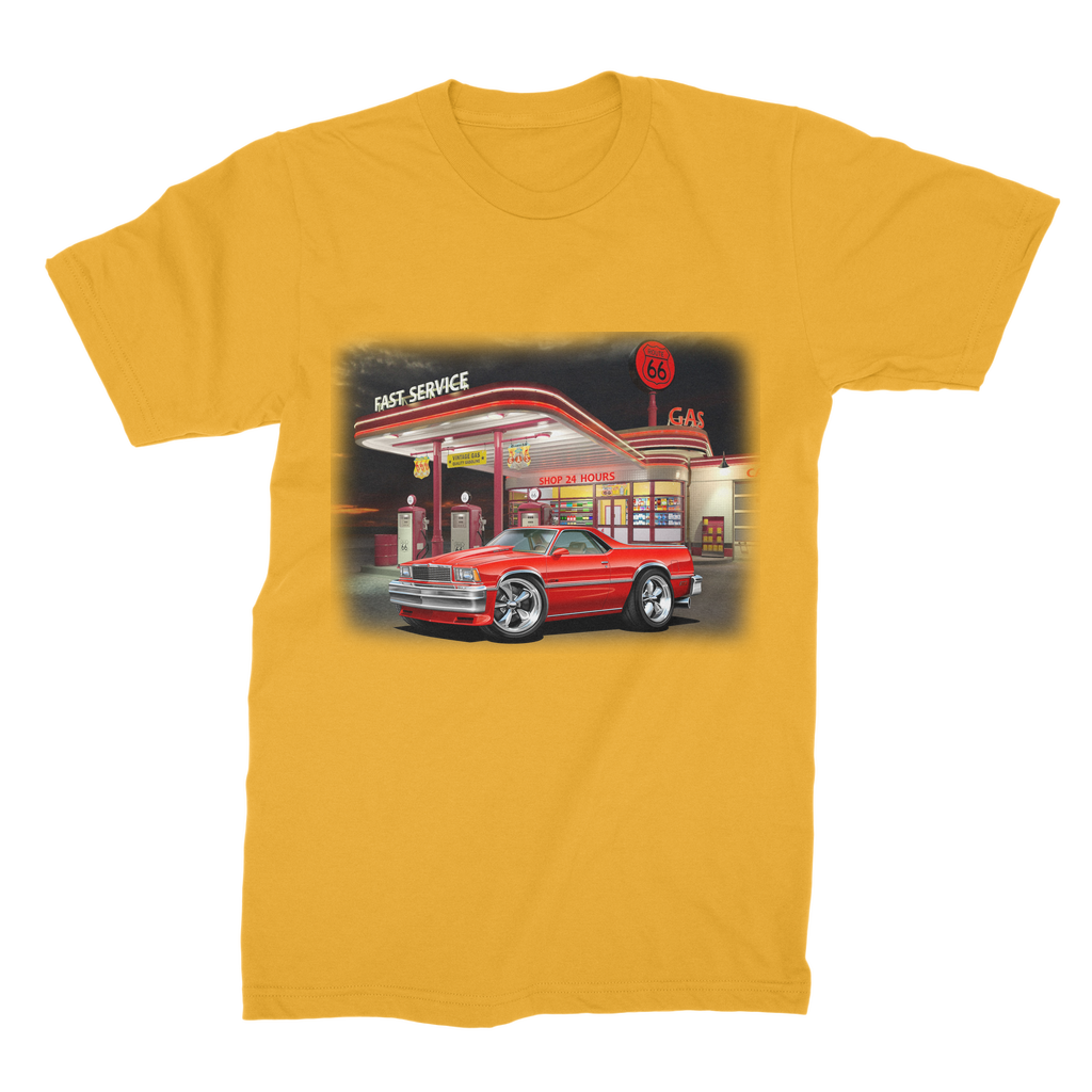 1978 El Camino Gas Station Route 66 Premium Jersey Men's T-Shirt