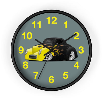 Yellow Flames Coupe Wall clock
