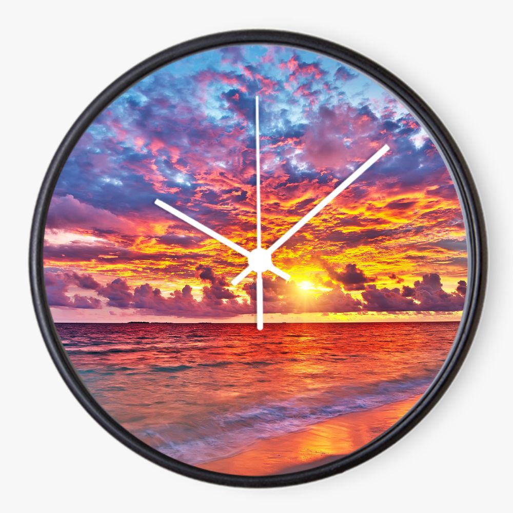 Sunset On the Beach 10 inch wall clock