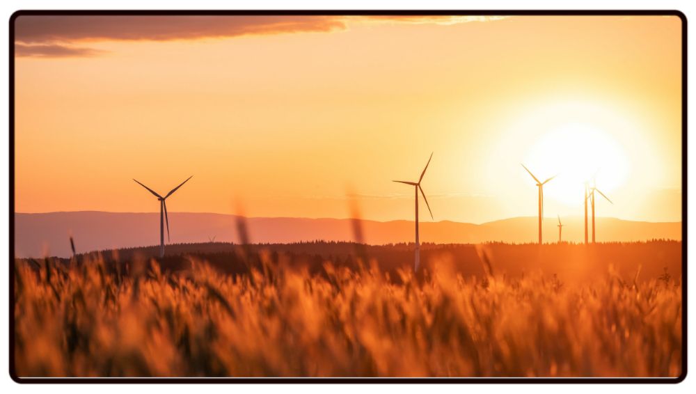 Windmill Sunset Desk Mat