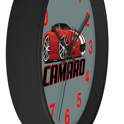 4th Generation Camaro Red White Stripes Wall clock