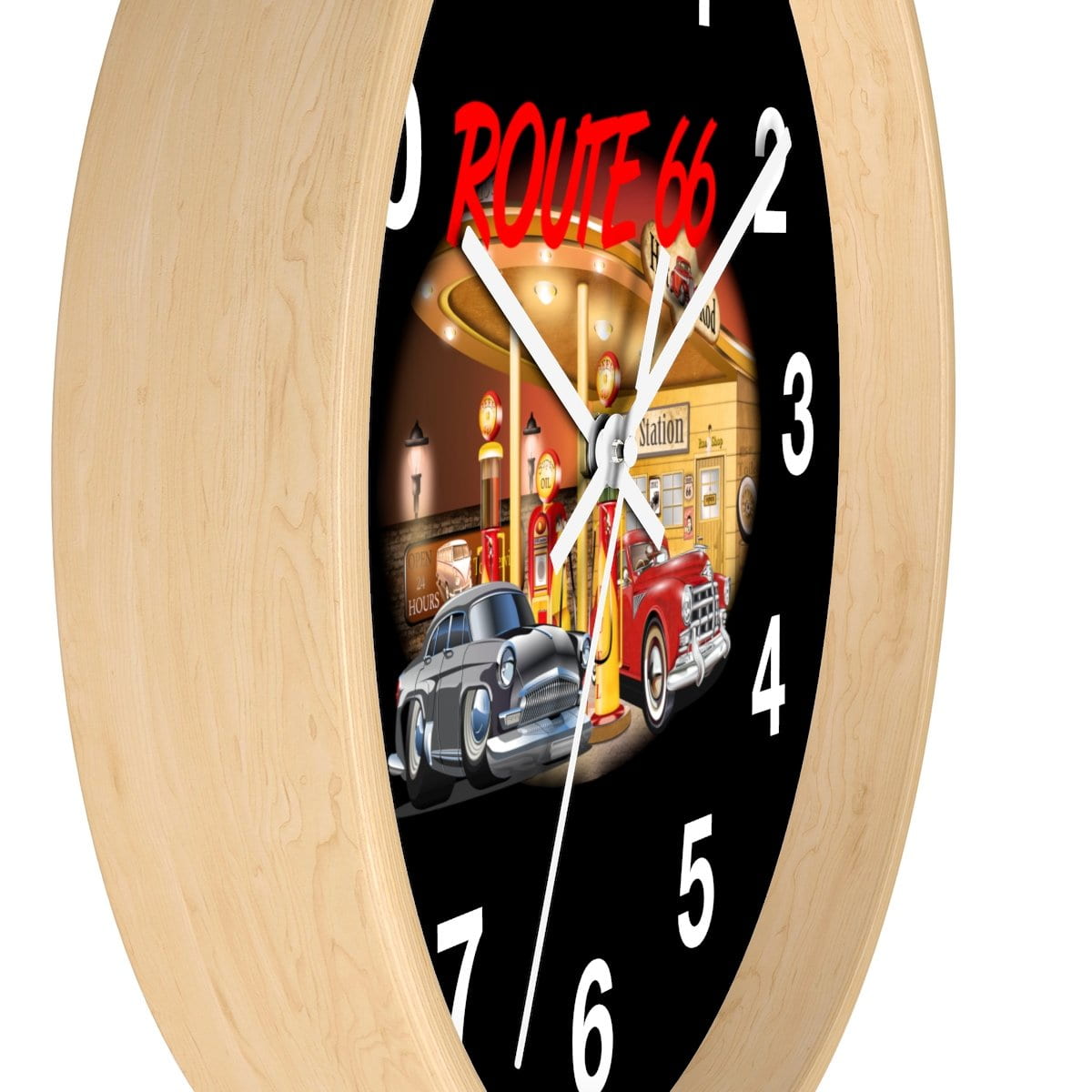 Numbered Route 66 Wall clock