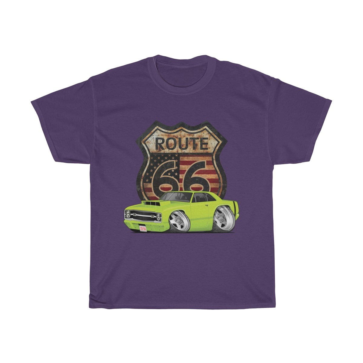 1969 Dart Car Art Route 66 Unisex Heavy Cotton Tee