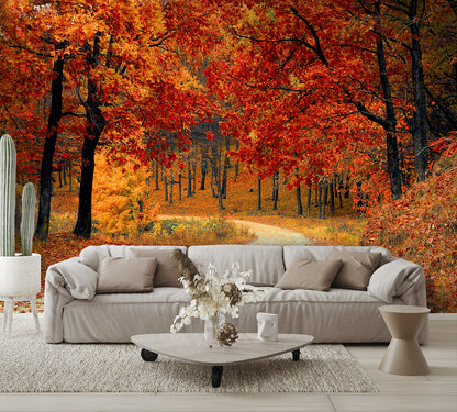 Fall Colors Leaves Custom Designed Wallpaper