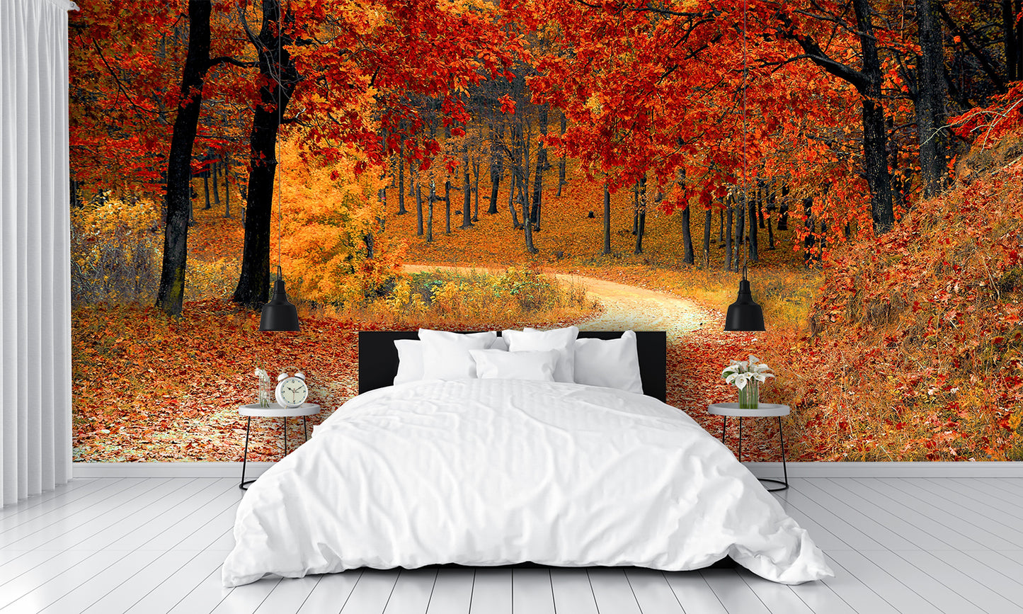 Fall Colors Leaves Custom Designed Wallpaper